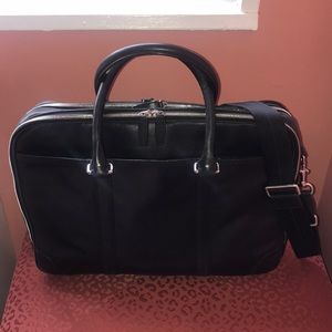 Coach Men’s Black Soft Leather Commuter Laptop Bag